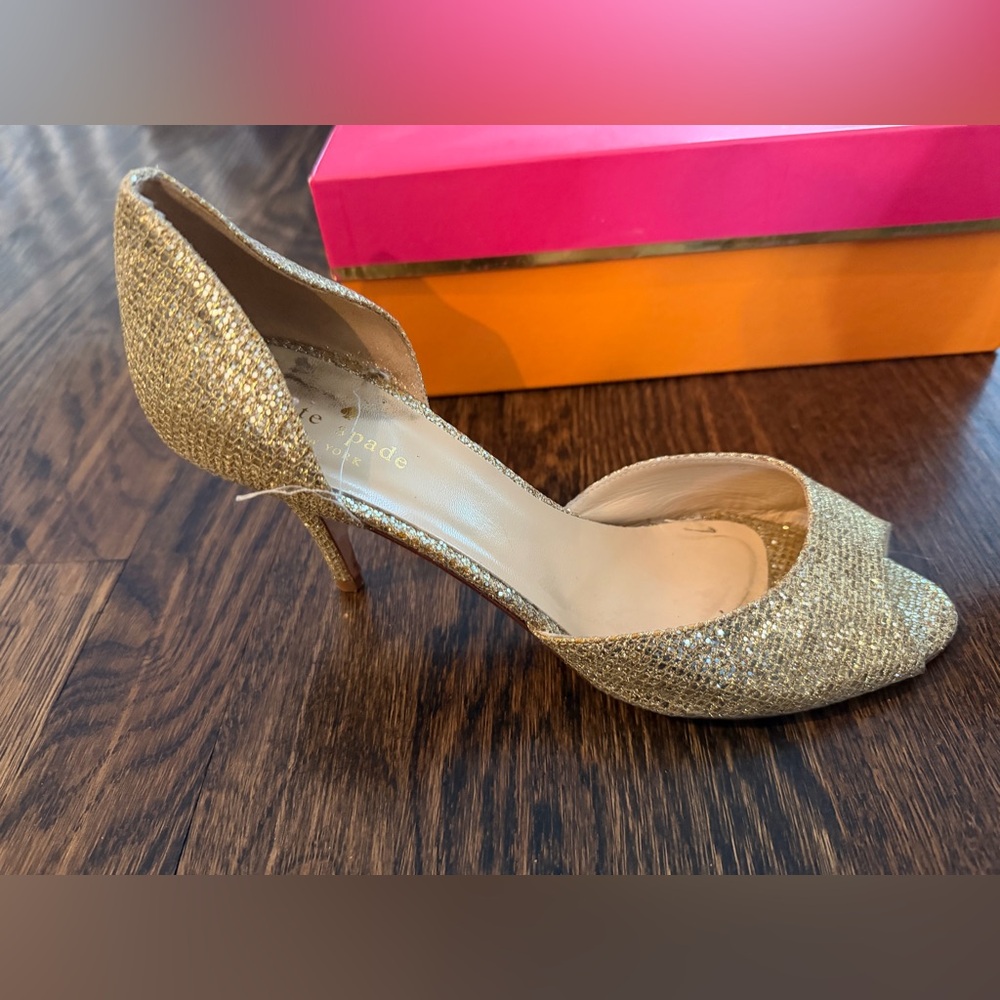 Kate Spade Sparkling Gold Heels